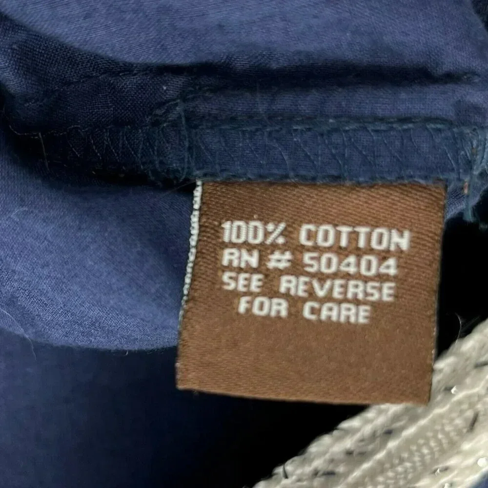 Adrienne Vittadini Dress Tunic M Blue Embroidered V Neck Flare Hem Unlined Boho - Picture 12 of 13